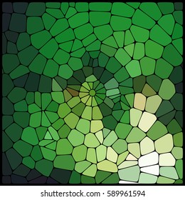 Abstract green mosaic pattern.  Abstract background consisting of elements of different shapes arranged in a mosaic style. Vector illustration.