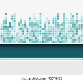 abstract green mosaic square background