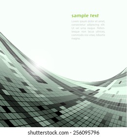 Abstract green mosaic wave vector background