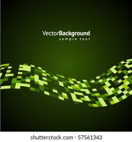 Abstract green mosaic wave vector background