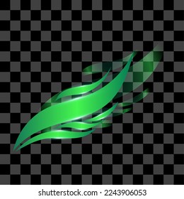 Abstract green motion lines effect isolated vector