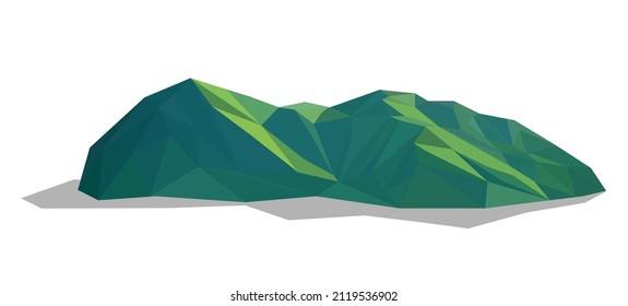 Abstract green mountain polygon icon banner vector, triangle and geometric modern design, can use for gaming template or icon.