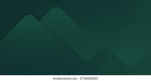 Abstract Green Mountain Silhouette Background With Geometric Shapes For Modern Design And Wallpaper eps10