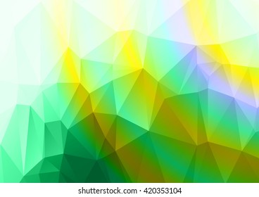 Abstract  green with multicolor polygonal illustration