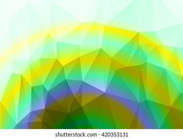 Abstract  green with multicolor polygonal illustration