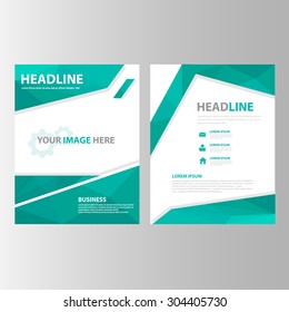 Abstract Green multipurpose presentation brochure flyer template flat design set 