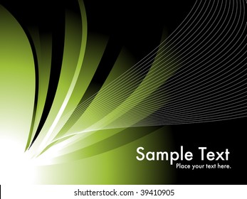 abstract green nature background with wave, sample text