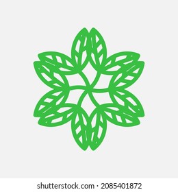 Abstract green Nature Logo design templates - emblems for holistic medicine centers, natural and organic food products, and packaging. Organic farming logo design idea.