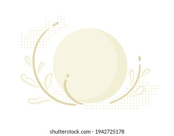 Abstract green nature shape background. Eco patterned design backdrop. Plant minimal art style. Modern graphic element isolated on white. Circle flat vector illustration. Fresh decorative concept