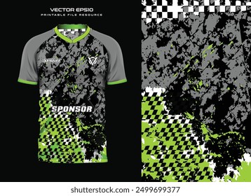 Diseño abstracto del jersey del deporte de la maqueta de la camiseta del grunge verde marino para el fútbol, las carreras, los deportes de E, corriendo el equipo de diseño