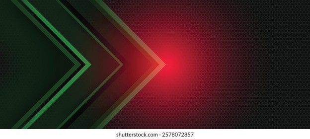 Abstract green neon arrow cyber technology direction on black design modern futuristic background vector illustration.