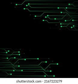 Abstract green neon light on dark background,Abstract technology background with green and black lines