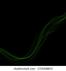 Resumen de la ola de neón verde. Fondo del vector