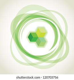 abstract green opacity rings, background illustration