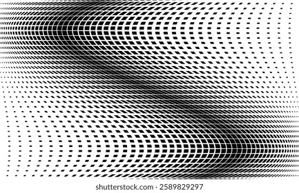 Abstract Green Optical Illusion with Converging Dotted Lines Creating a Vortex Effect