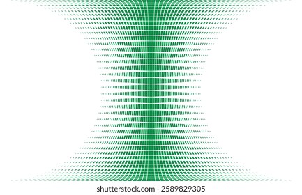 Abstract Green Optical Illusion with Converging Dotted Lines Creating a Vortex Effect