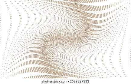 Abstract Green Optical Illusion with Converging Dotted Lines Creating a Vortex Effect