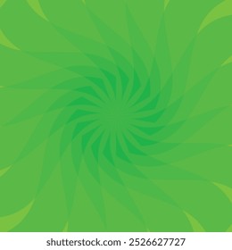 Abstract green optical illusion, creative vector background with gradient petals, movement simulation