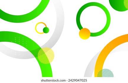 Abstract green and orange circles background. Vector illustration