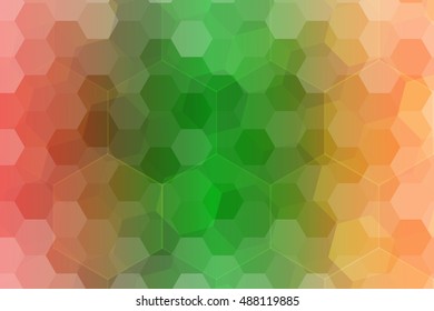 abstract green, orange color hexagon background. vector. geometric pattern with gradient. ideas for your business presentations, printing, design.