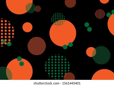 abstract green and orange dots modern pattern. white background geometry circle color seamless fabric sample. geometric pattern swatch vector illustration