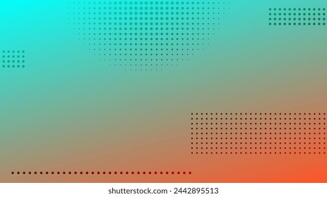 Abstract green and orange gradient geometric background with dots. Header banner. Bright abstract presentation backdrop. Vector illustration