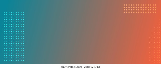 Abstract green and orange gradient geometric background with dots. Header banner. Bright abstract presentation backdrop. Vector illustration