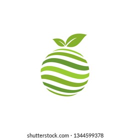 abstract green orange logo