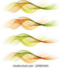 Abstract green and orange waves