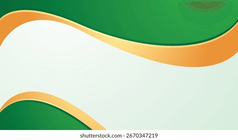 Abstract green orange wavy background suitable for business presentations