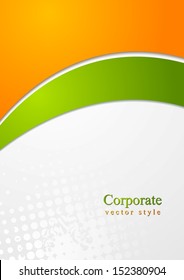 Abstract green and orange wavy design. Vector background eps 10