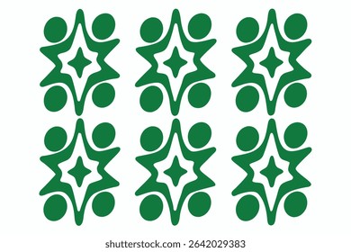 Abstract green ornament design on a white background suitable for various projects