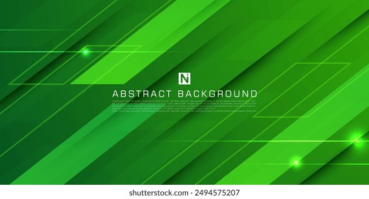 Abstract green overlap background. Overlap template vector with overlay line and lights. Colorful green background with simple pattern design. Eps10 vector