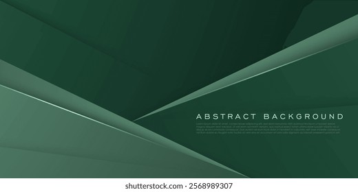 Abstract green overlap background template with triangle papercut pattern. Green background with shadow design. Eps10 vector