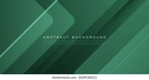 Abstract green overlap square background. Papercut pattern design with shadow and lines. Eps10 vector