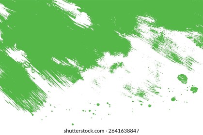 Abstract green paint brushstrokes on white background conveying artistic expression and textured design element suitable for creative projects.