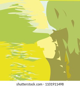 abstract green paintbrush background. creative green brush strokes pattern for your design. vector illustration