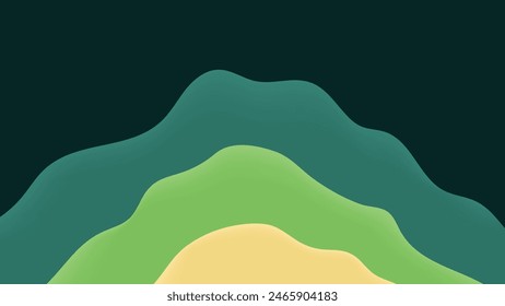 Fondo ondulado de paleta verde Abstractas