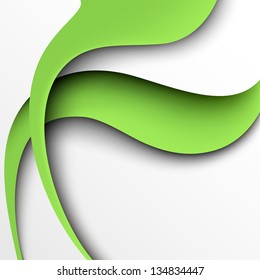 Abstract green paper background. Vector Illustration