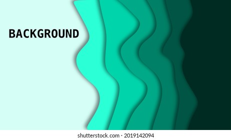 Abstract green paper cut background