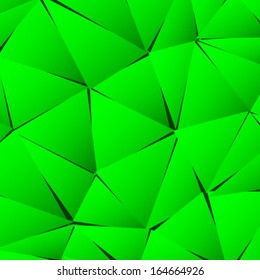 Abstract  green paper triangle background, vector illustration