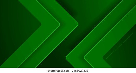 Abstract green papercut background template vector with triangle overlap pattern. Green background with strong shadow design. Eps10 vector