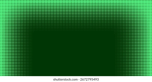 Abstract green particle background. Flow wave with dot landscape. Digital data structure. Future mesh or sound grid. Pattern point visualization. Technology vector illustration.