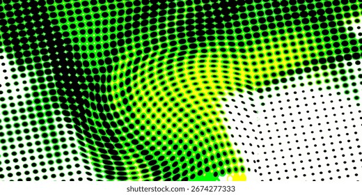Fundo de partícula verde abstrato. Onda de fluxo com paisagem pontual. Estrutura de dados digitais. Malha futura ou grade de som. Visualização de ponto de padrão. Ilustração do vetor de tecnologia.