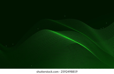 Abstract green particle background. Vector illustration