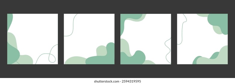 Abstract Green Pastel Backgrounds Set