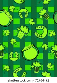 abstract green patrick day elements background, vector wallpaper