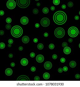 Abstract green pattern with circles. Geometry pattern for fabric. Round Circle Dots. Network Design, Technology Science, Vector Illustration. Perfect For Logo, Banner, Icon, Holiday Background.