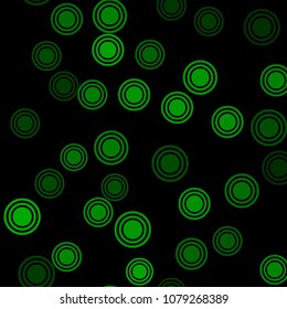 Abstract green pattern with circles. Geometry pattern for fabric. Round Circle Dots. Network Design, Technology Science, Vector Illustration. Perfect For Logo, Banner, Icon, Holiday Background.