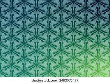 Abstract green pattern flower wallpaper background. vector illustration.